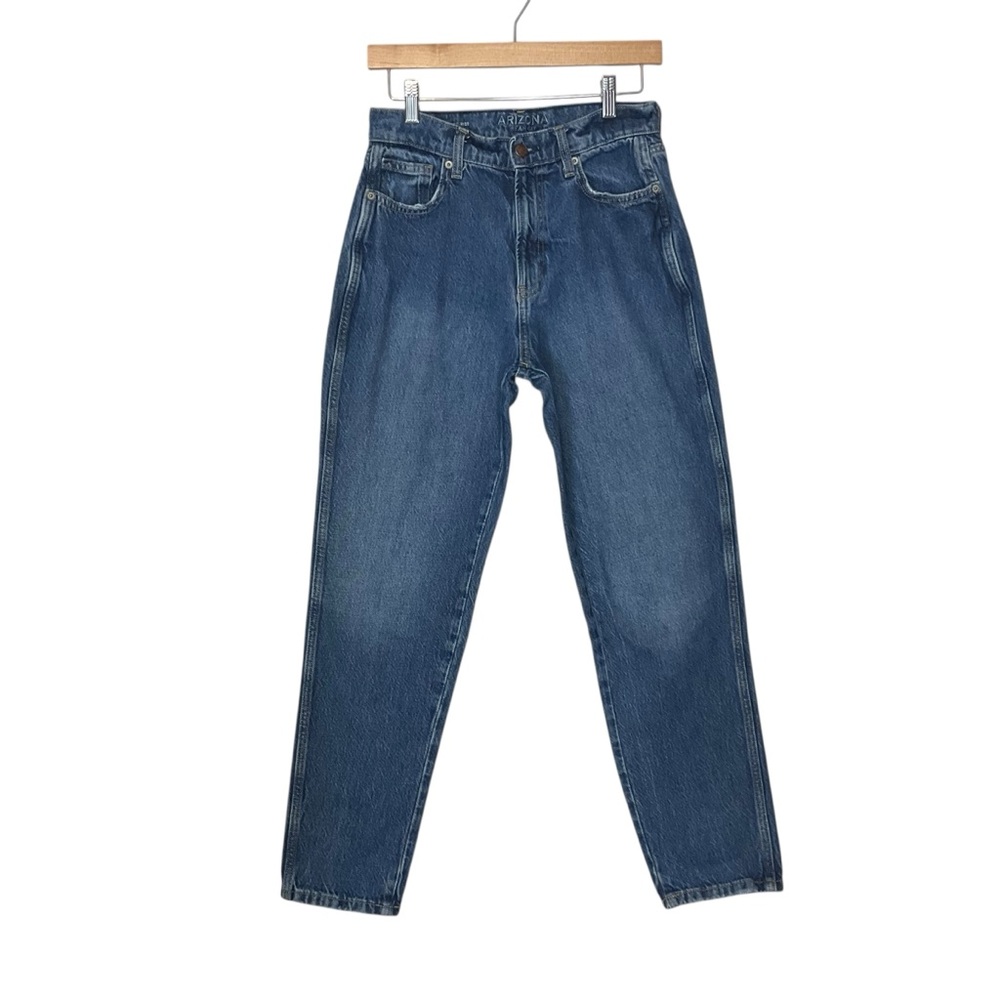 ARIZONA sz 7 Highest Rise Mom Jeans Straight Leg Medium Blue Wash - Picture 2 of 10